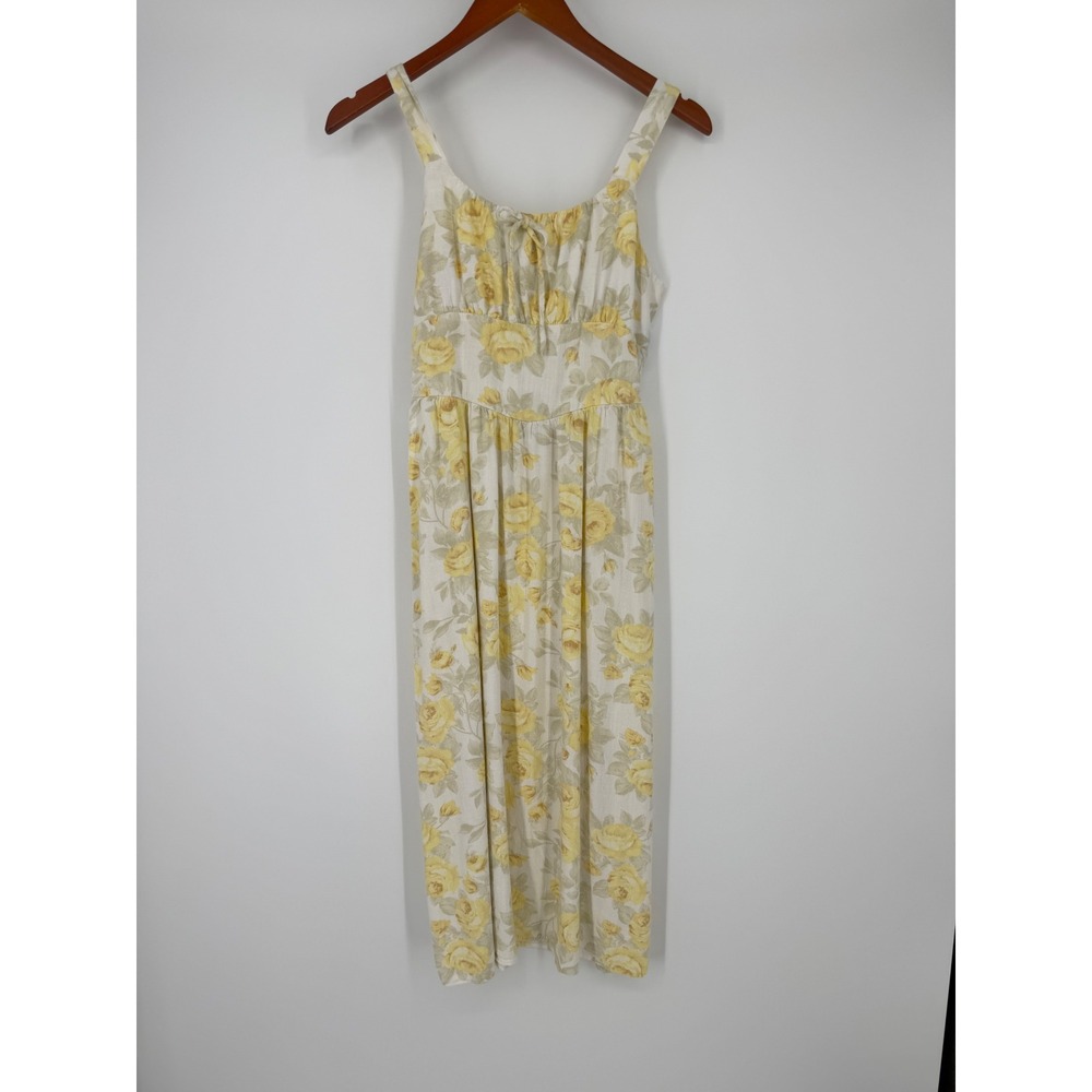 Womens Garden Party Midi Dress Cottagecore Prairie Romantic Floral Milkmaid